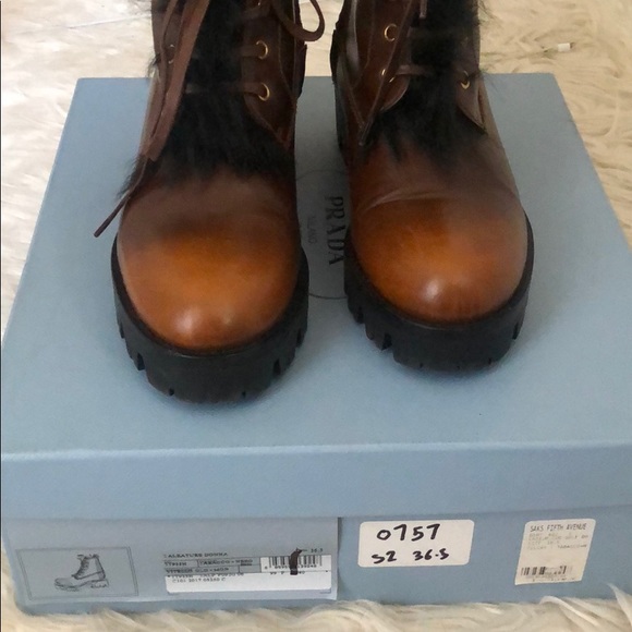 Prada Shearling-lined leather ankle boots - Picture 8 of 14